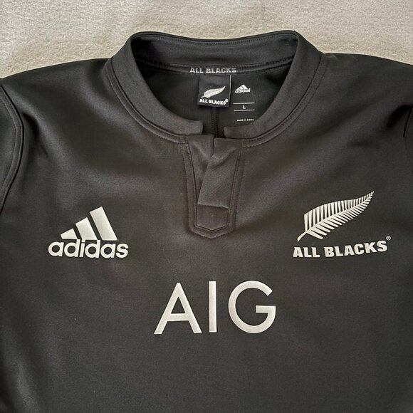 Adidas New Zealand All Blacks AIG Officially Licensed Home Jersey Mens Large - Picture 2 of 11